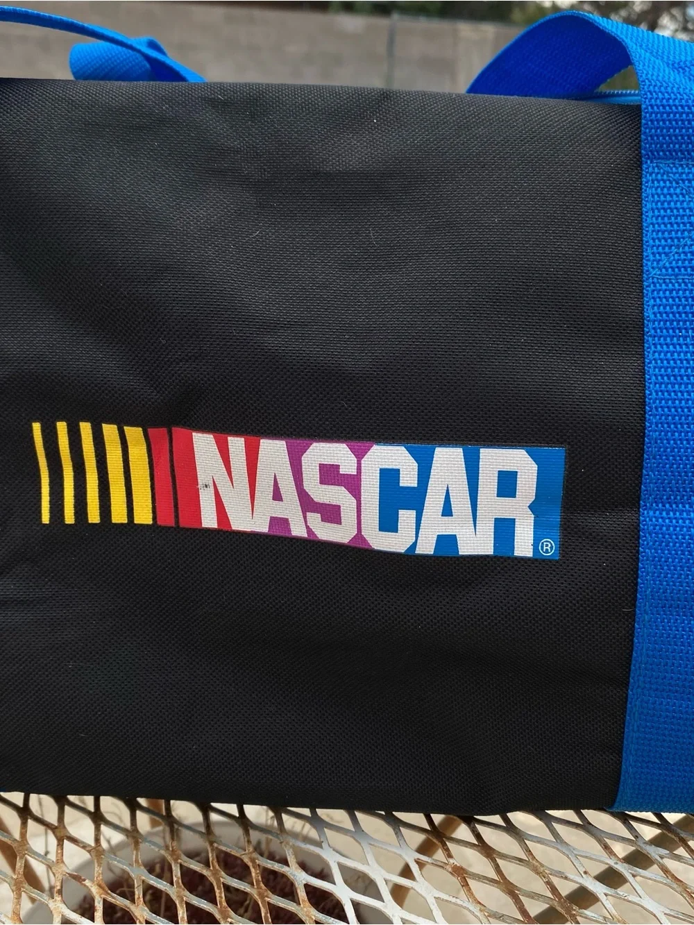 Vintage NASCAR MNBA Motorsports Large Black Gym Travel bag